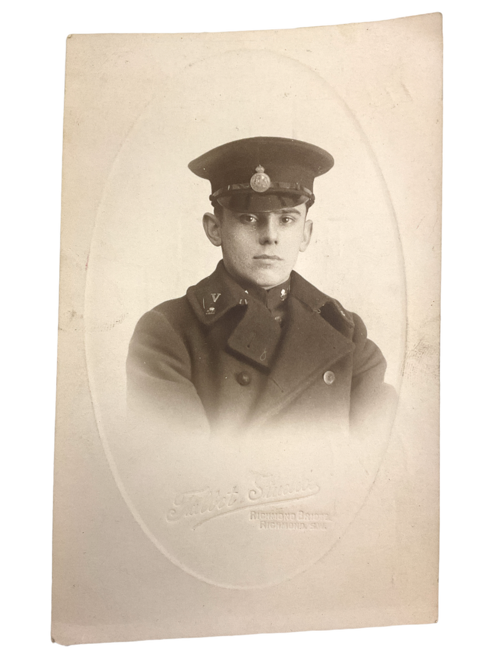 Canadian Soldier Seated Portrait Photograph Postcard 5 x 3.5 Inch Canadian Soldier Seated Portrait Photograph Postcard 5 x 3.5 Inch