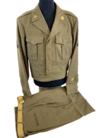 WW2 US Ike Jacket Size 36 L SHAEF Bullion Sleeve Insignia & Trousers 32