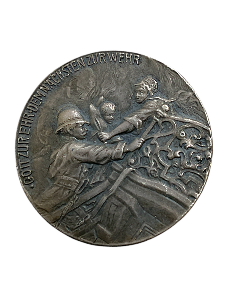 1930's German Fire Service Gott Zur Erhe Nachsten Zur Wehr Lapel Badge 1930's German Fire Service Gott Zur Erhe Nachsten Zur Wehr Lapel Badge