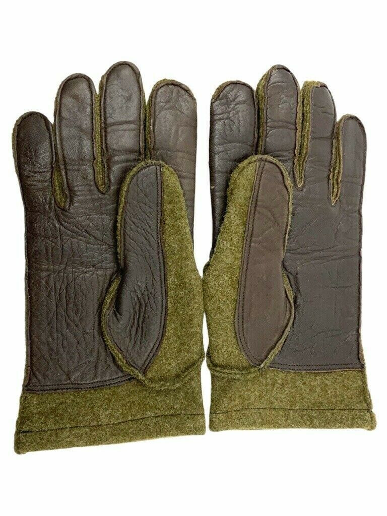 WW2 Canadian Army Wool Leather Gloves Pair RARE WW2 Canadian Army Wool Leather Gloves Pair RARE