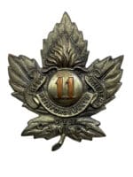 WW1 Canadian CEF 11th Reinforcements Battalion Irish Fusiliers Cap Badge