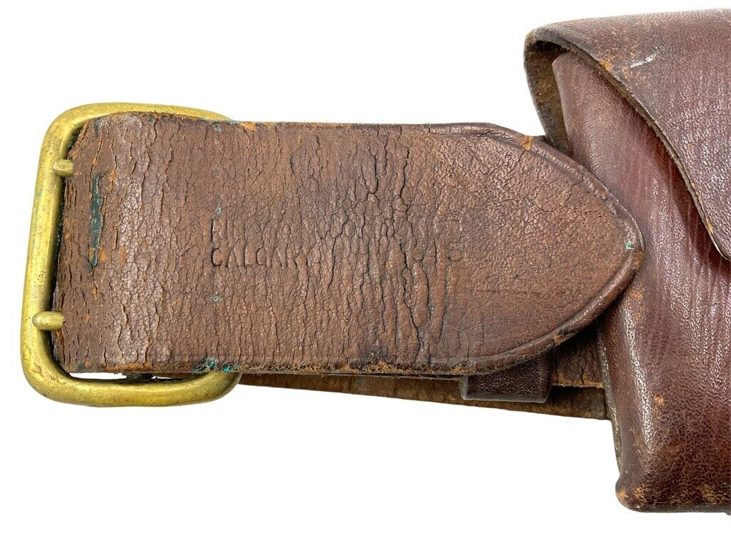 WW1 Canadian CEF 12 Pouch Ammo Bandoleer RCN Navy Pattern Calgary 1915 Date RARE WW1 Canadian CEF 12 Pouch Ammo Bandoleer RCN Navy Pattern Calgary 1915 Date RARE