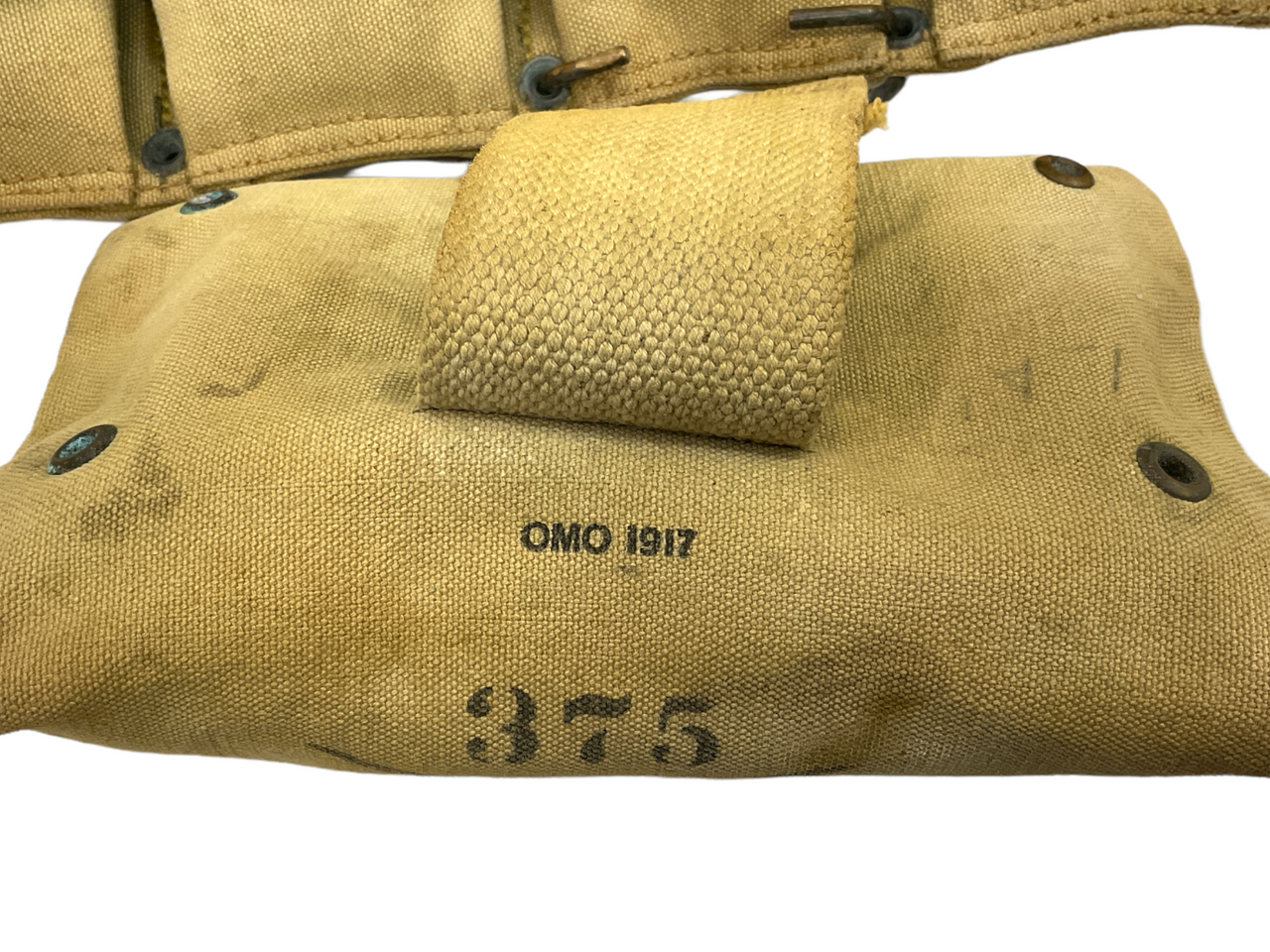 WW1 US AEF Model 1910 Web Belt And Squad Leader First Aid Pouch Regimental Marks WW1 US AEF Model 1910 Web Belt And Squad Leader First Aid Pouch Regimental Marks