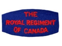WW2 Canadian Army Royal Regiment of Canada Shoulder Title British Made Single