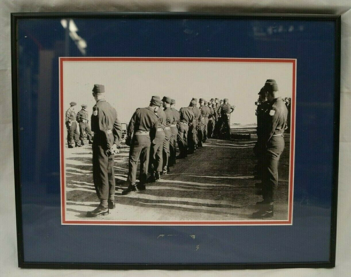 Korean War Canadian Soldier Framed Group Photograph Korean War Canadian Soldier Framed Group Photograph