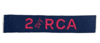 WW2 Canadian RCA Artillery 2 SVY Shoulder Title Slip On Insignia Single