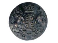 British Victorian Silver General List Officers Large Size Tunic Button British Victorian Silver General List Officers Large Size Tunic Button