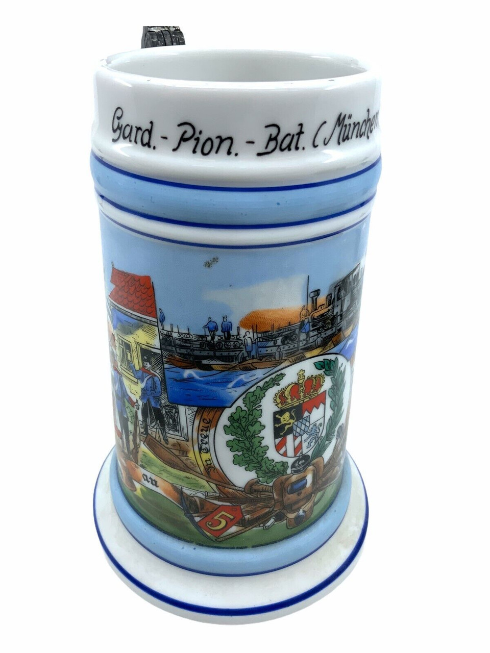 WW1 Imperial German Pioneer Battalion Munchen Beer Stein WW1 Imperial German Pioneer Battalion Munchen Beer Stein