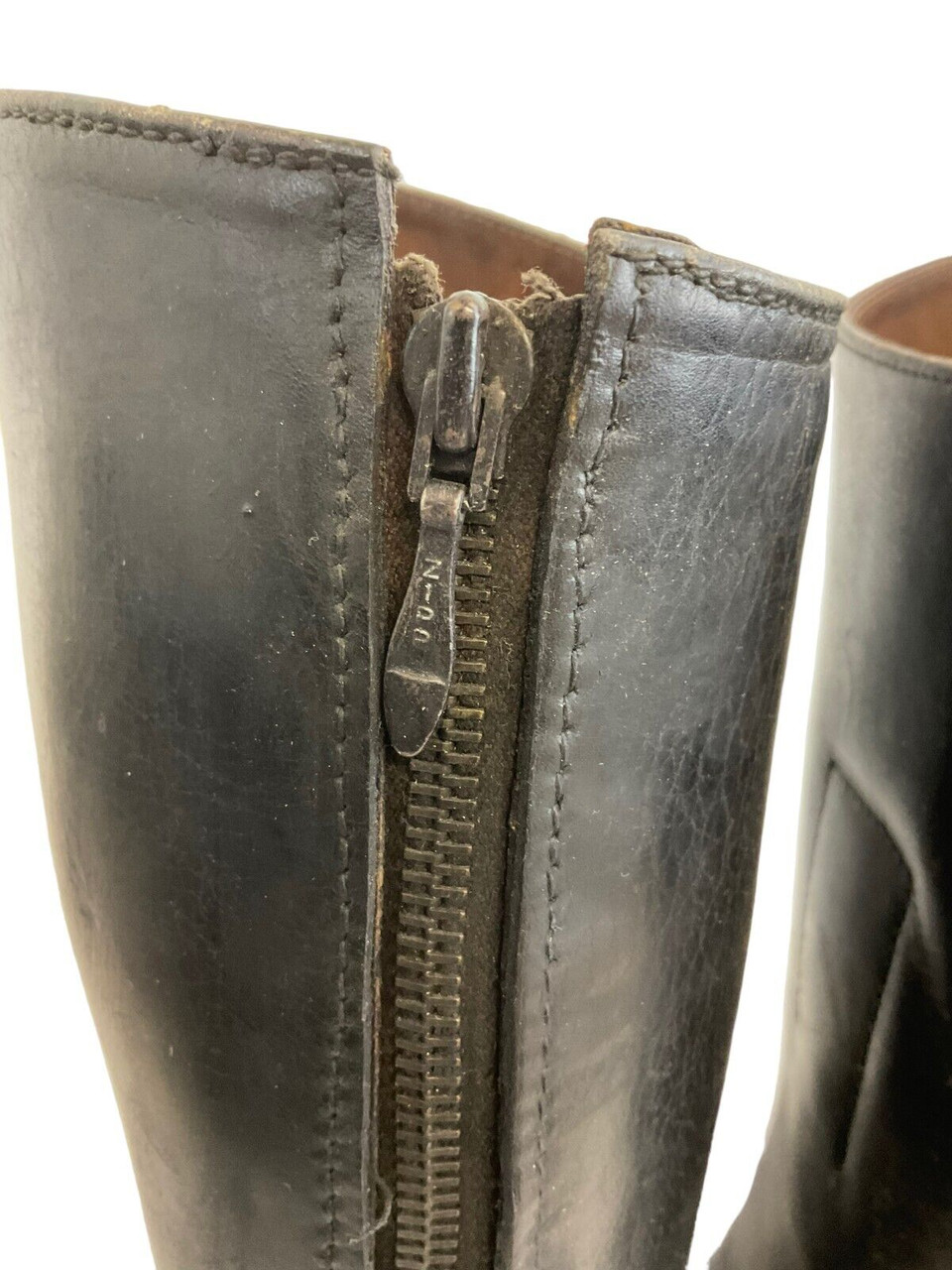 WW2 German Black Leather Officers Boots with Zippers WW2 German Black Leather Officers Boots with Zippers
