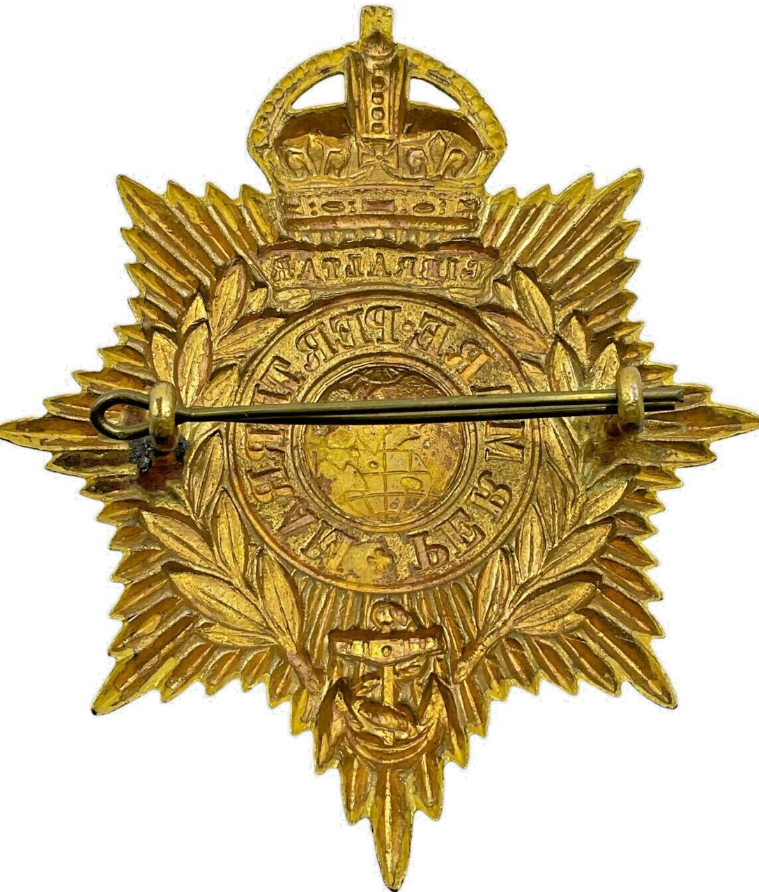 WW1 British Royal Marines Senior NCO Helmet Plate WW1 British Royal Marines Senior NCO Helmet Plate