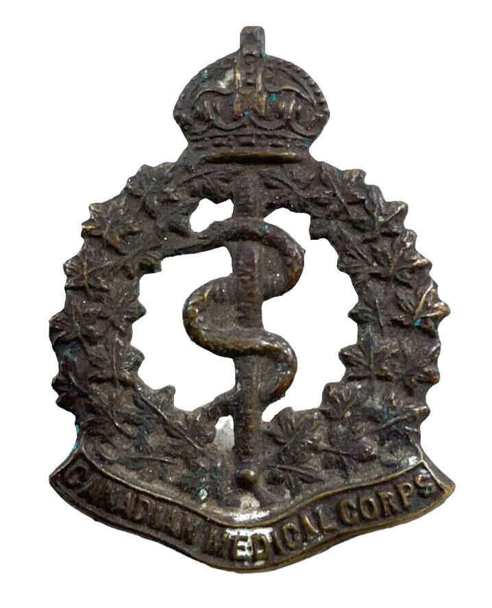 WW1 Canadian CEF CAMC Medical Corps Collar Badge Insignia Single WW1 Canadian CEF CAMC Medical Corps Collar Badge Insignia Single