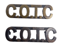 WW2 Canadian COTC Officer Training Corps Shoulder Title Pair