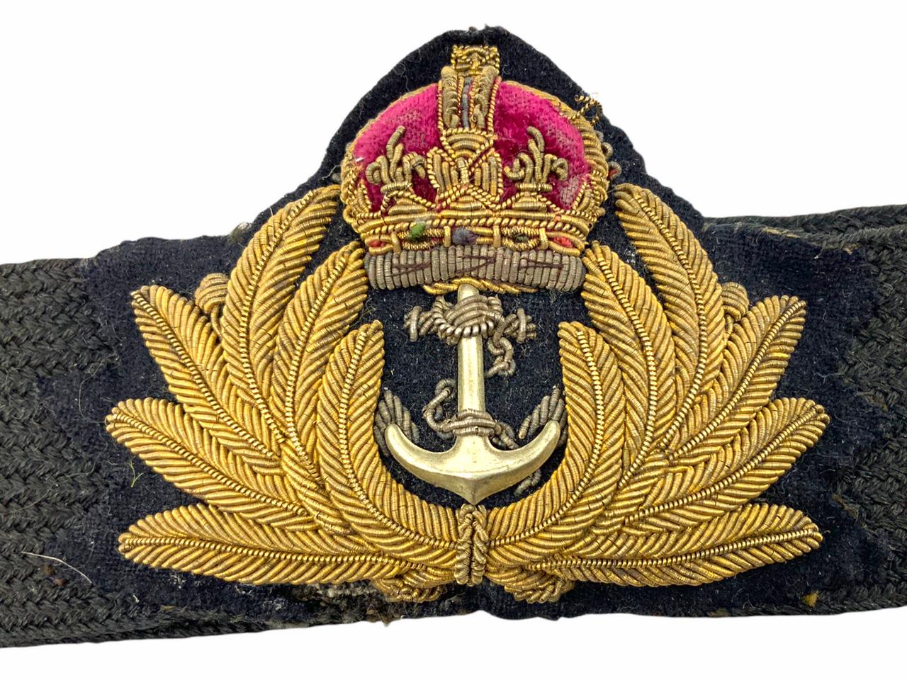 WW2 Canadian British RCN RN Officers Cap Band w/ Crest WW2 Canadian British RCN RN Officers Cap Band w/ Crest