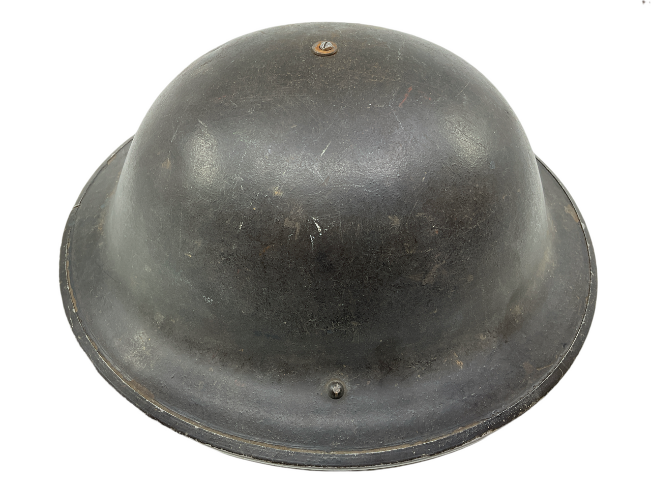 WW2 British Mk2 Combat Helmet 1943 Dated Liner WAR AID Stamped Brim WW2 British Mk2 Combat Helmet 1943 Dated Liner WAR AID Stamped Brim