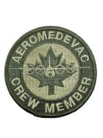 Canadian Forces RCAF Aeromedevac Crew Member C130 OD Green Crest Patch