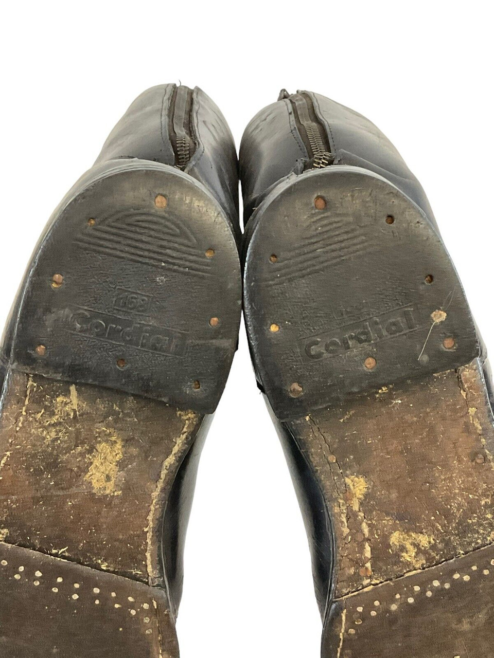 WW2 German Black Leather Officers Boots with Zippers WW2 German Black Leather Officers Boots with Zippers