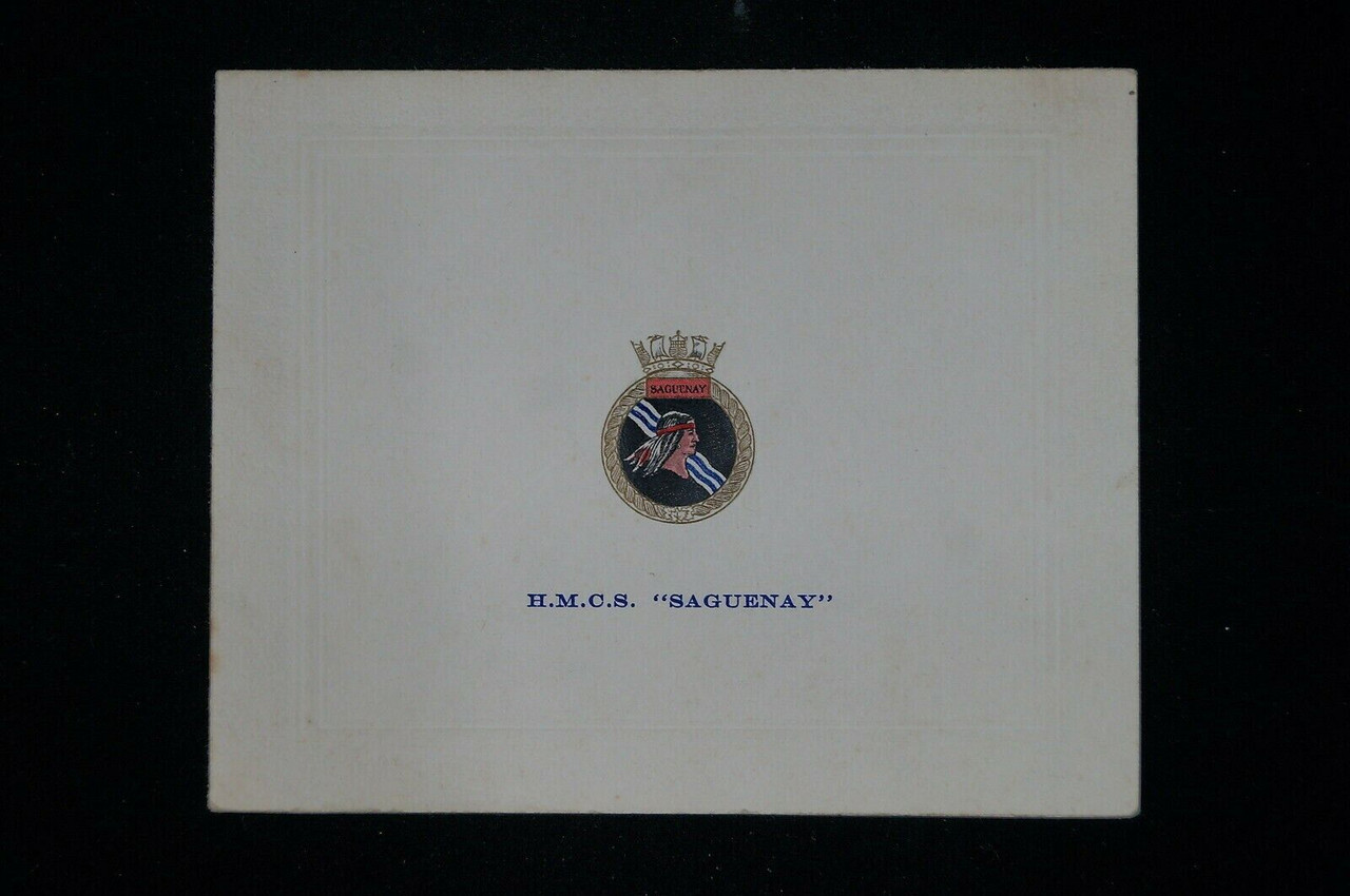 Post WW2 Canadian Navy RCN HMCS Saguenay Christmas New Years Greeting Card Post WW2 Canadian Navy RCN HMCS Saguenay Christmas New Years Greeting Card