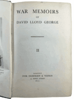 WW1 British War Memoirs of David Lloyd George Vol 2 Hardcover Reference Book