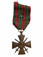 WW1 French France Croix Du Guerre Medal With Star & Ribbon 14-17