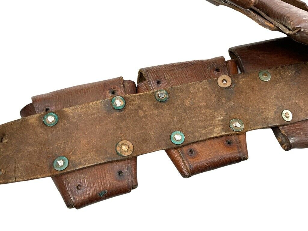 WW1 Canadian CEF 12 Pouch Ammo Bandoleer RCN Navy Pattern Calgary 1915 Date RARE WW1 Canadian CEF 12 Pouch Ammo Bandoleer RCN Navy Pattern Calgary 1915 Date RARE