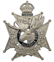 Canadian Militia 97th Algonquin Rifles Officers Helmet Plate