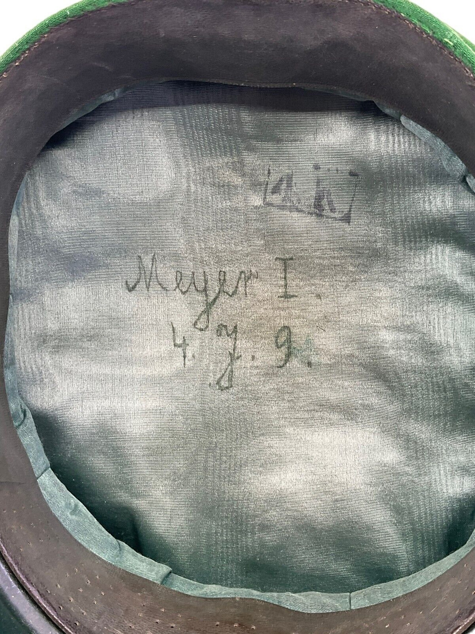 WW1 Imperial German 4th Jager Regiment Schirmutze Peak Cap Named WW1 Imperial German 4th Jager Regiment Schirmutze Peak Cap Named