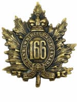 WW1 Canadian CEF 166th Battalion QOR Collar Insignia Single
