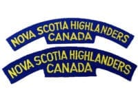 Canadian Nova Scotia Highlanders Shoulder Title Insignia Pair