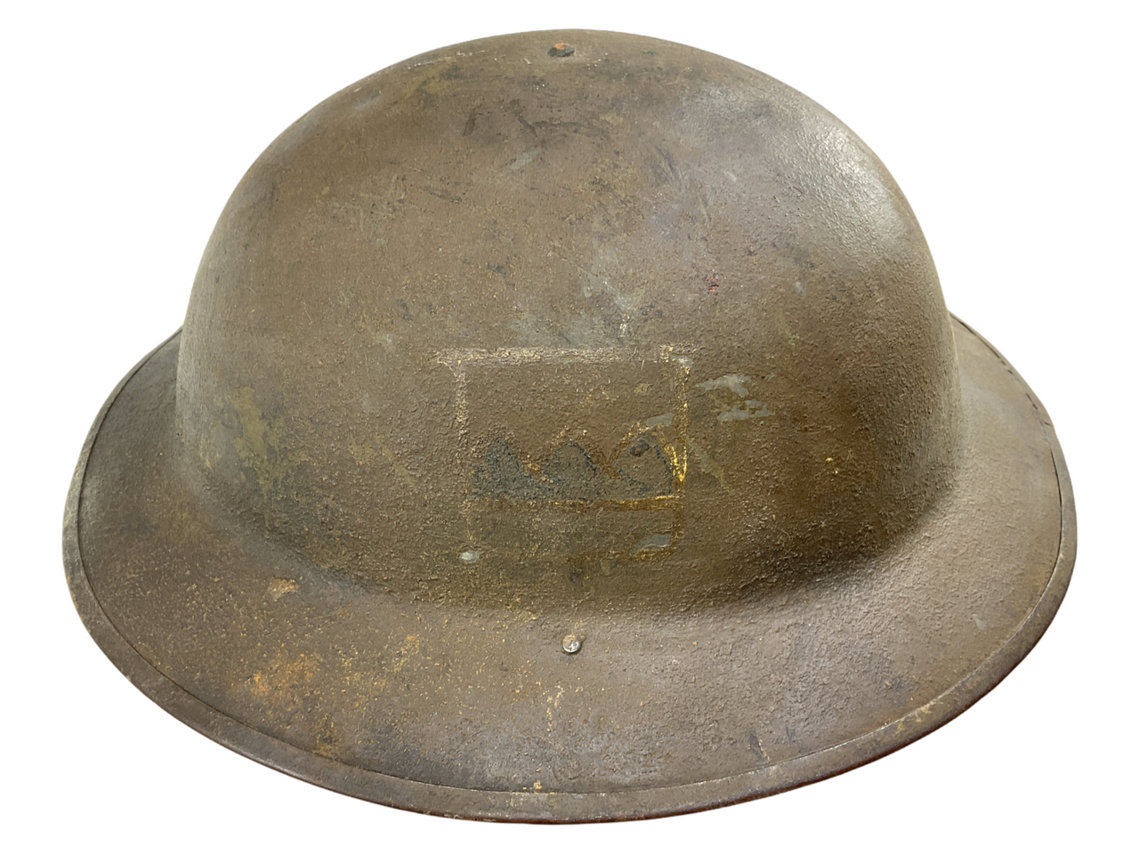 WW1 US AEF 80th Division Patch Painted Brodie Helmet 2 WW1 US AEF 80th Division Patch Painted Brodie Helmet 2