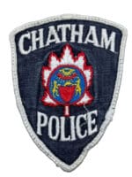 Canadian Chatham Ontario White Border Police Patch Canadian Chatham Ontario White Border Police Patch