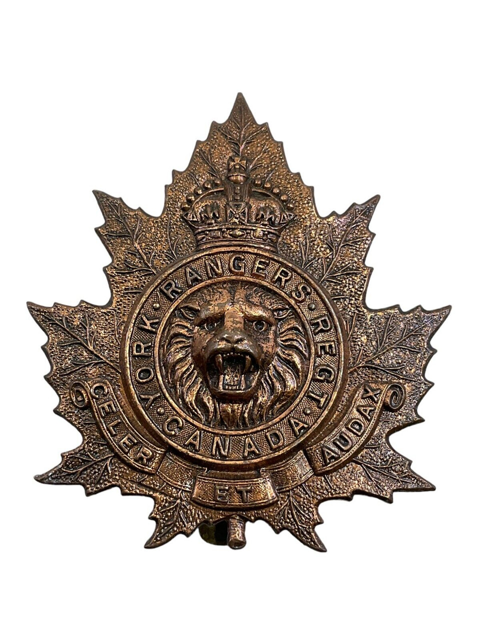 Canadian Militia York Rangers Regiment Cap Badge Canadian Militia York Rangers Regiment Cap Badge
