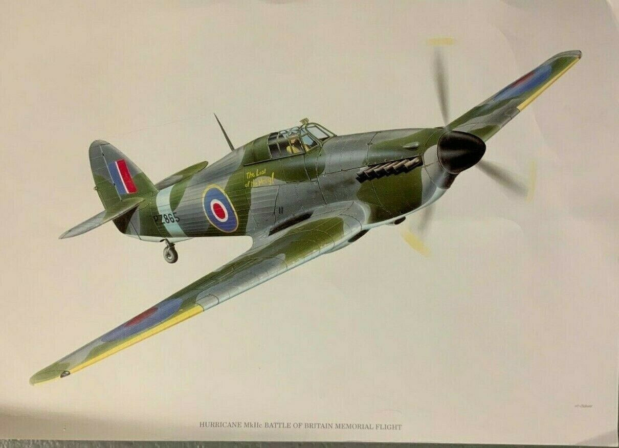 WW2 British RAF Hurricane Mk2c Memorial Flight BoB Coloured Poster 23 x 16 Inch WW2 British RAF Hurricane Mk2c Memorial Flight BoB Coloured Poster 23 x 16 Inch