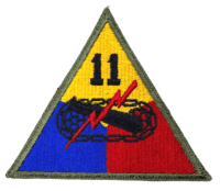 WW2 US Army 11th Armoured Division SSI Sleeve Patch Insignia