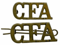 WW1 Canadian CEF Field Artillery CFA Brass Shoulder Titles Insignia Pair