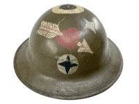 WW1 US AEF Corps Patch Painted Brodie Helmet