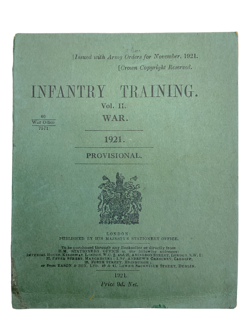 Canadian Infantry Training Vol 2 WAR 1921 Soft Cover Reference Book Canadian Infantry Training Vol 2 WAR 1921 Soft Cover Reference Book