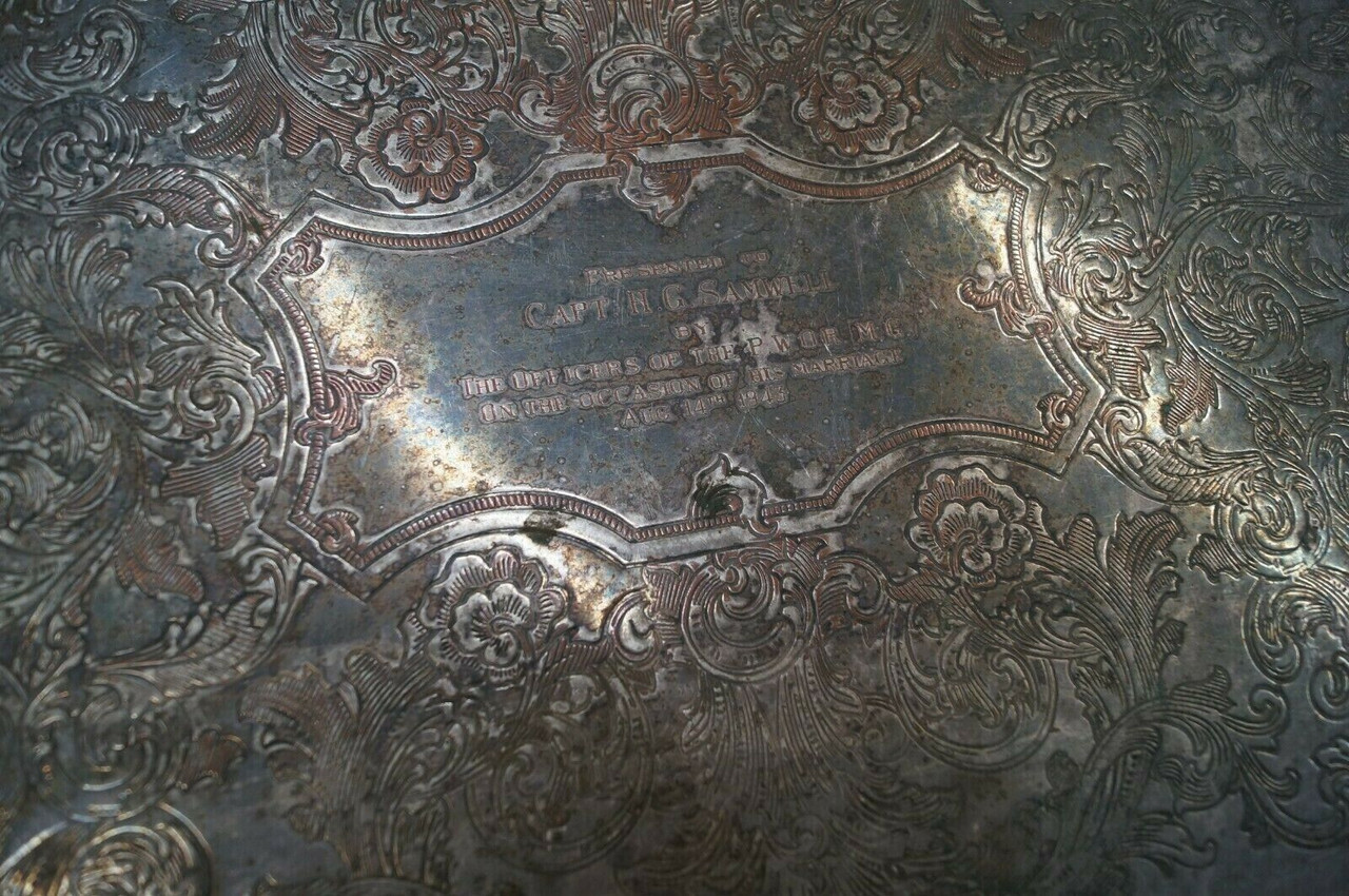WW2 Canadian PWOR Princess Of Wales Own Regiment Presentation Silver Platter WW2 Canadian PWOR Princess Of Wales Own Regiment Presentation Silver Platter