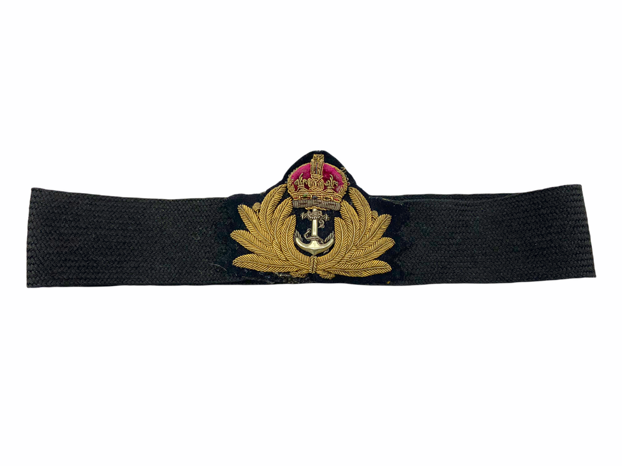 WW2 Canadian British RCN RN Officers Cap Band w/ Crest WW2 Canadian British RCN RN Officers Cap Band w/ Crest