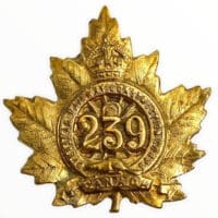WW1 Canadian CEF 239th Battalion Collar Insignia Single WW1 Canadian CEF 239th Battalion Collar Insignia Single