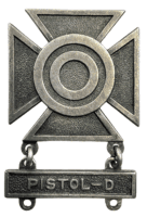 WW2 US Army Master At Arms Marksman Pin With Pistol Bar