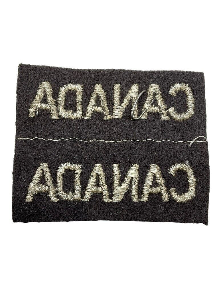 WW2 Canadian CWAC Womens CANADA Nationality Titles Pair with Tailors Tag WW2 Canadian CWAC Womens CANADA Nationality Titles Pair with Tailors Tag
