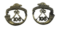 Canadian Militia 106th Winnipeg Light Infantry Collar Badge Pair Canadian Militia 106th Winnipeg Light Infantry Collar Badge Pair