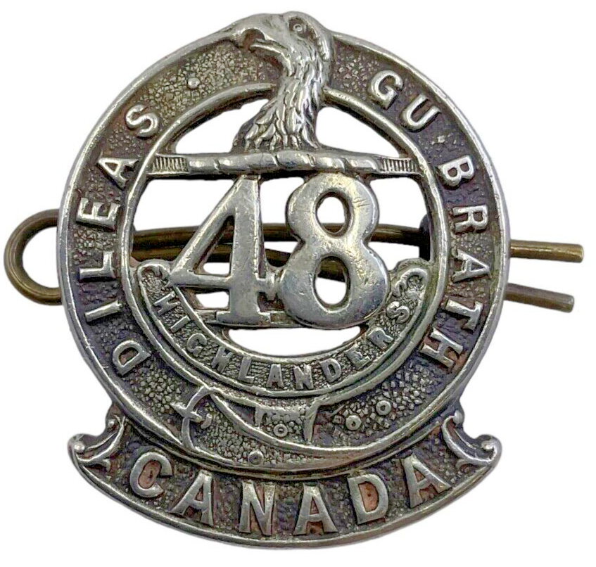 WW1 Canadian CEF 48th Highlanders Officers Collar Insignia Single WW1 Canadian CEF 48th Highlanders Officers Collar Insignia Single