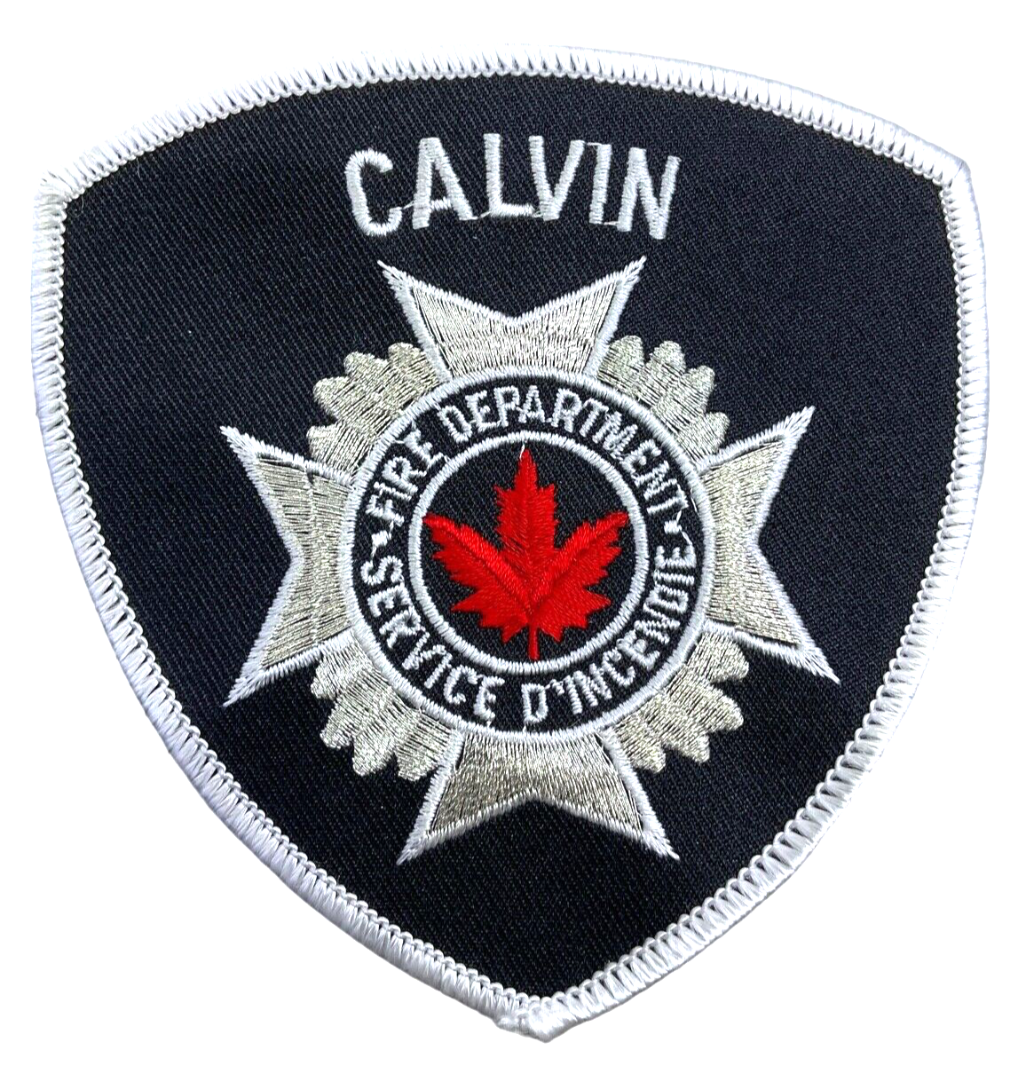 Canadian Calvin Ontario White Edge Fire Department Patch Canadian Calvin Ontario White Edge Fire Department Patch