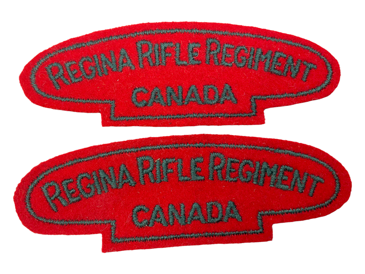 WW2 Canadian Regina Rifle Regiment Shoulder Title Pair WW2 Canadian Regina Rifle Regiment Shoulder Title Pair