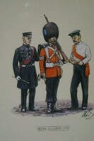 Vintage Pre WW1 Era British Irish Guards Framed Portrait Print