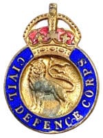 WW2 British Civil Defence Corps Lapel Badge Insignia