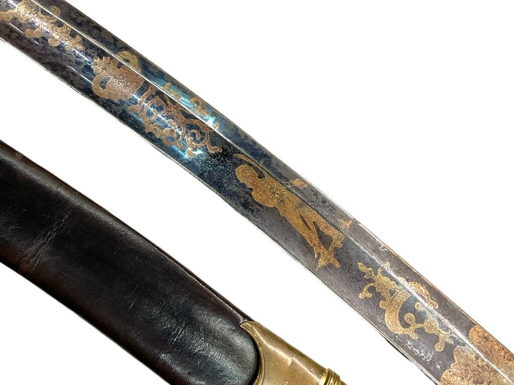 British 1803 Infantry Officers Sword Scabbard Maker S Brunn Blue and Gilt Blade British 1803 Infantry Officers Sword Scabbard Maker S Brunn Blue and Gilt Blade