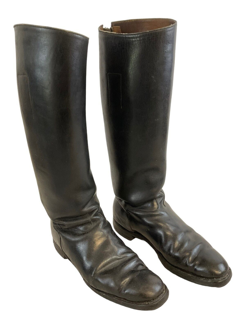 WW2 German Black Leather Officers Boots with Zippers WW2 German Black Leather Officers Boots with Zippers