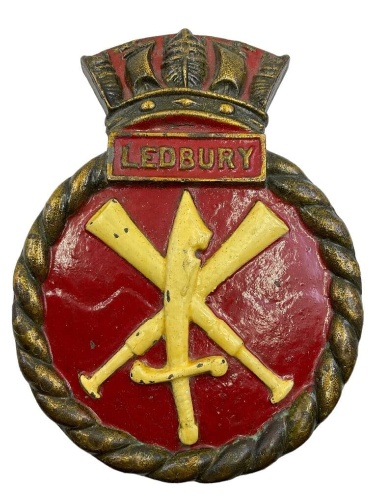 WW2 British Royal Navy HMS Ledbury Bronze Ships Plaque Military ww2-british-royal-navy-hms-ledbury-bronze-ships-plaque-military